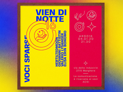 Vien di Notte live show album cool design drawing event gig hand live master mind moon night show spark star vector