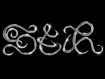 Chrometype three custom letters brutalism chrome chrometype custom design font letter letters modern ser sparks type type design typeface