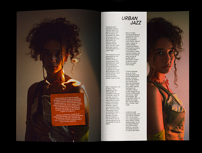 Urban Jazz beauty black canvas cool curly hair editorial fashion girl half black indesign jazz journal layout magazine photo urban urban jazz zine