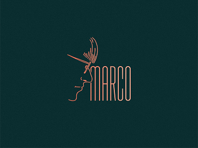 Marco friend illustrator logo marco minimal person shadow