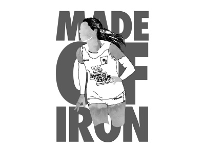 MadeOFiron blackandwhite girl grey hair illustration sport volley