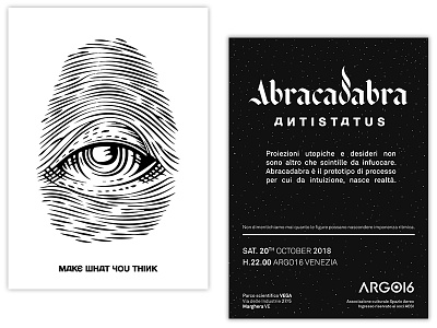 Abracadabra argo16 design eye flyer illustration make night party typography