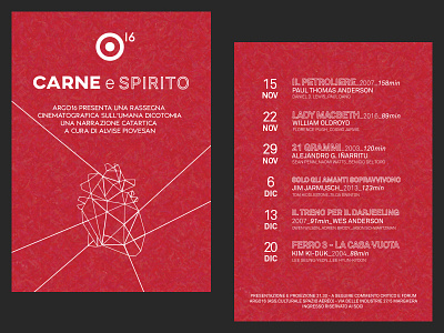 Carne e Spirito Flyer Argo16 cinema event flyer heart meat movies polyart polygon red spirit