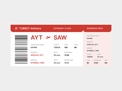 Daily UI #024 Boarding Pass