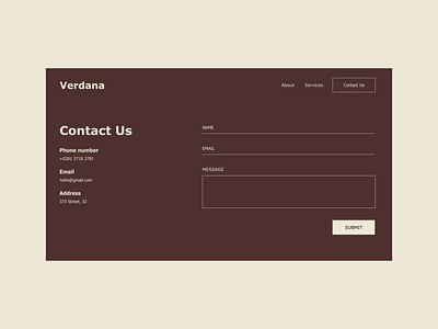 Daily UI #028 Contact Us