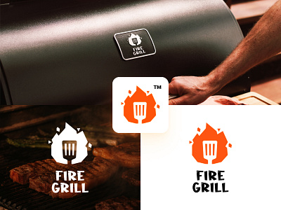 Logo Fire Grill animation b brand brand and graphic design branding design graphic design illustration logo motion graphics typo typography ui vector