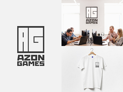 Logo Azon Games (Game Studio) branding branding logo design game game logo game studio games graphic design illustration logo mobile mobile app mobile game typography ui ux