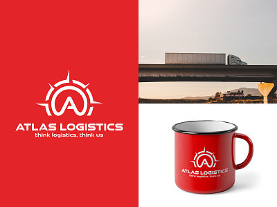 Trucker company "Atlas Logistics" app branding design graphic design illustration logo logobranding truck trucker truckercompanylogo truckerlogo trucklogo typography ui ux