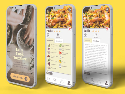 Daily UI 40 - Recipe - Let's Cook Together adobe xd app dailyui design ui