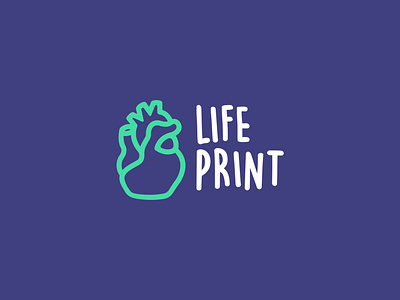 LifePrint branding clean design flat health icon identity illustrator logo minimal print vector