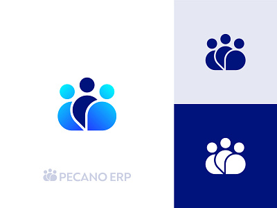Logo Concept Pecano brand brand identity branding cloud erp human logo logo design logo designer logo mark modern people pictogram solution