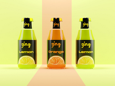 Zing bottle branding can drink energy drink juice lemon logo orange package design packaging product product design