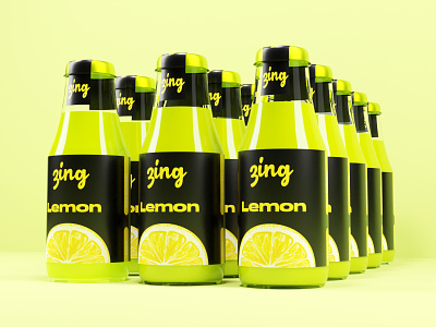 Zing lemon bottle can design drink fruit juice label lemon logo package packaging packing product
