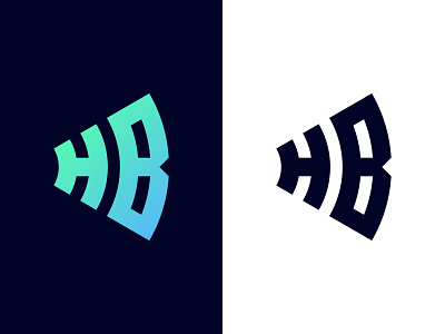 HB Logo Concept brand identity branding connection hb letter logo logotype monogram network signal typeface typography wifi wordmark