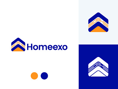 Homeexo logo abstract ai automation brand identity branding building construction decoration electric electronics home home appliances house interior iot logo property real estate smart home tech