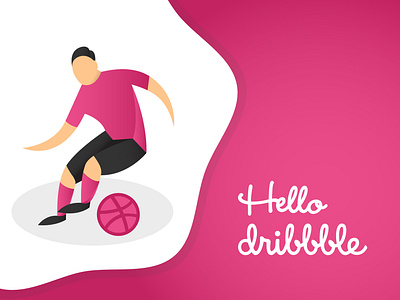 Welcome to Dribbble debut dribbling football hello dribbble illustration soccer