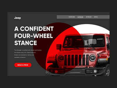 Wrangler Rubicon Reimagined car design jeep landing page reimagine uiux user interface webdesign