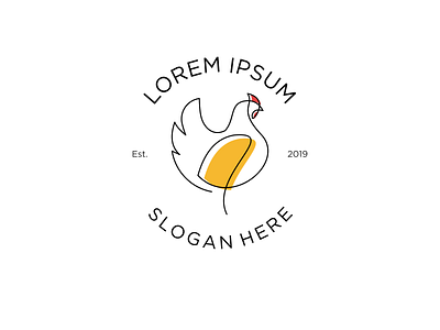 hen line art branding hen logo