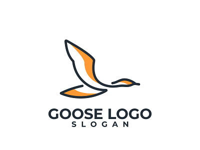 GOOSE animal brand flying goose line art logo