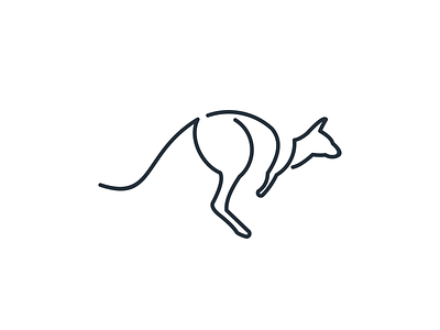 kangaroo australian brand kangaroo line art logo