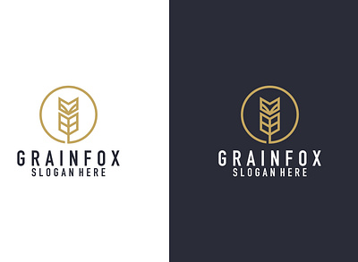 grain fox illustration logo