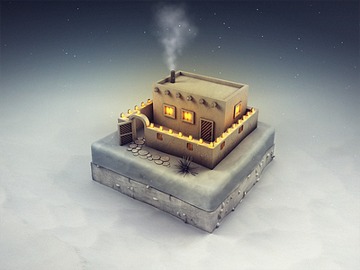 Winter Heart 2 2d 3d animation c4d design luminarias new mexico snow winter