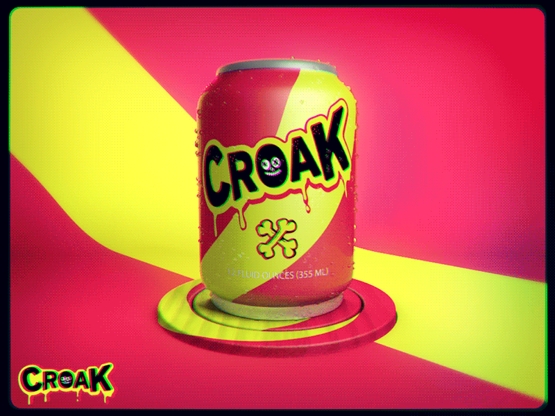 Croak Can 3d animation can coke croak death fart gif poop render skull
