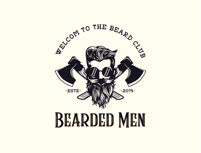 Bearrded Men branding design design modern icon illustration logo typography vector vintage vintage badge vintage design vintage logo