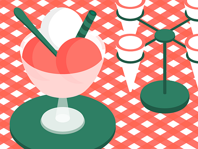 Italian Ice Cream green icecream illustration isometric italia italian italy red summer