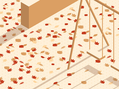 Autumn leaves autumn color colorful colors illustration isometric leave leaves nature park swing