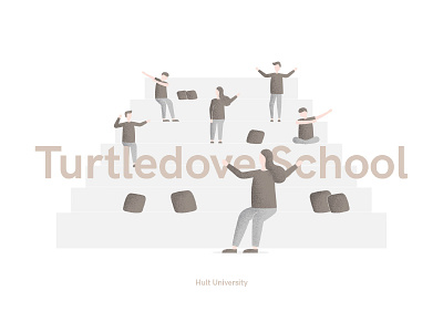 Turtledove School america color colors illustration palette people university postcard school