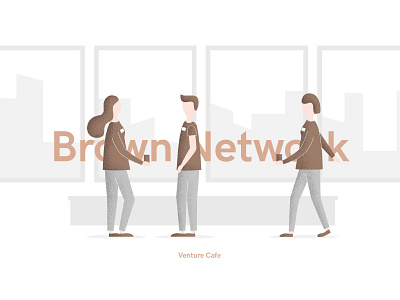 Brown Networking america brown color colors illustration networking palette people postcard