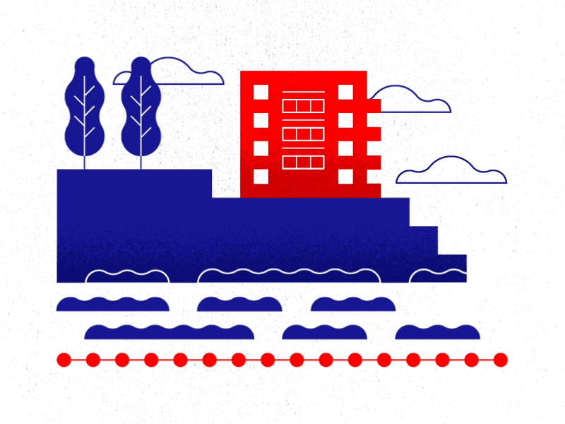 Croatian landscape animatiion blue colors croatia design flag illustration illustrator landscape palette red sea