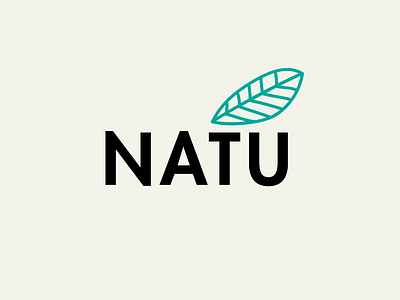 Natu bold green leaf logo nature typography