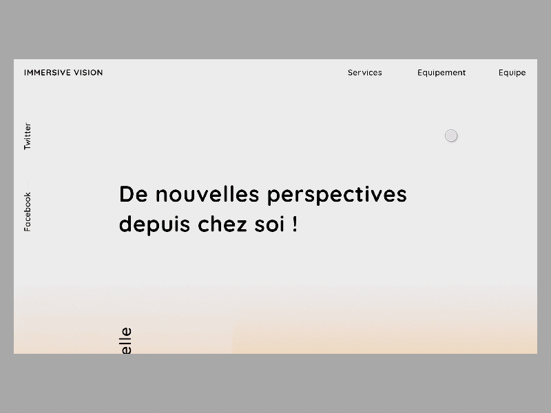 Immersive vision landing page