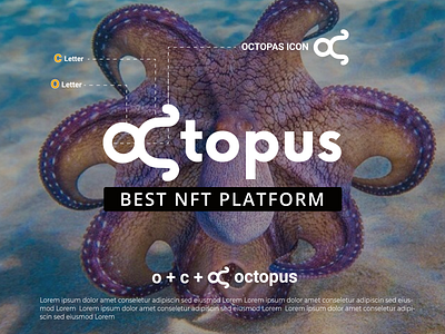 White letter o and c for octopus, Octopus Logo Mark alphabet logo font logo illustration logo underwater