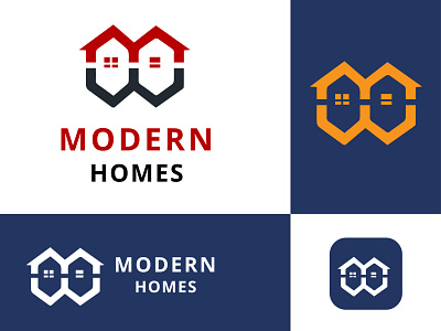 Decorative house logo design concept. Real estate logo elegant