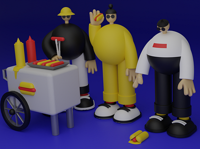My Hotdog fellas! 3d animation graphic design