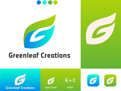 greenleaf morden logo branding g logo graphic design green leaf logo morden