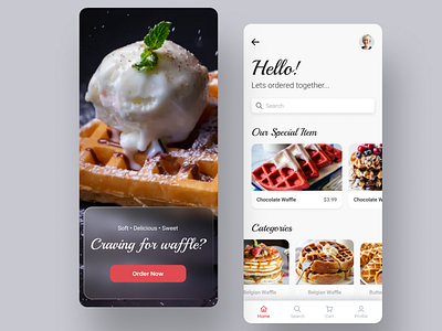 Waffle Cloud Kitchen App Design