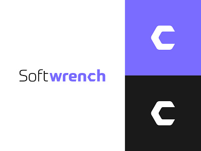 Logo design for SoftWrench design foft icon logo modern software tech technology tool wrench