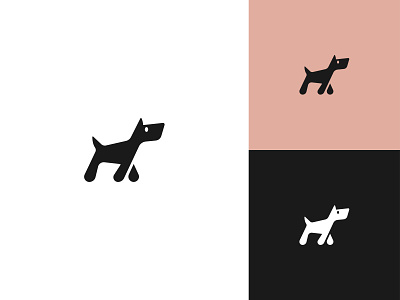 Logo design for Pup & Pour abstract cafe dog dog park icon logo negative space pup