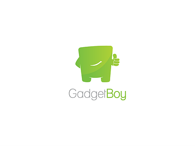 GadgetBoy boy character face gadget green logo online shop