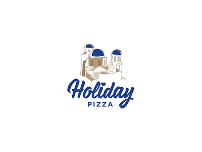 Holiday Pizza food and drink greece holiday pizza logo design restourant