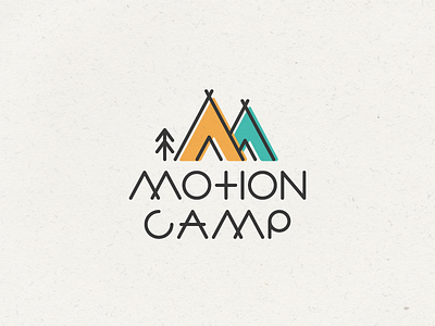 Logo design for Motion Camp - Video Production Company animation camping hiking logo design media nature tent tipi triangle