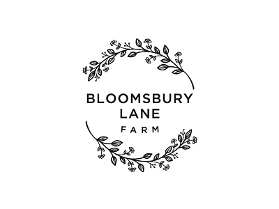 Bloomsbury Lane Farm blooming blossom farm floral florist logo design vintage
