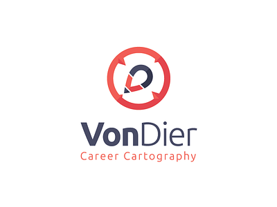 Von Dier Career Cartography career cartography compass icon logo design pen pencil pin