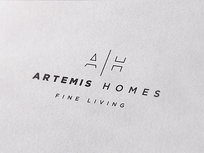 Logo design for Artemis Homes ah fine living home home builders house luxury real estate simple