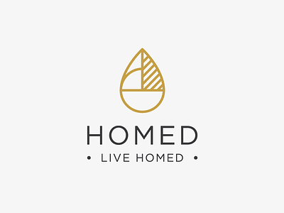 Logo design for Homed - Home Goods Company abstract accessories clothing drop footwear home decor leaf living luxury shape