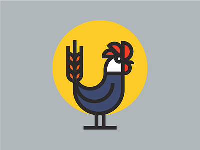 Wheat Rooster Illustration animal bird farm farming illustration rooster wheat